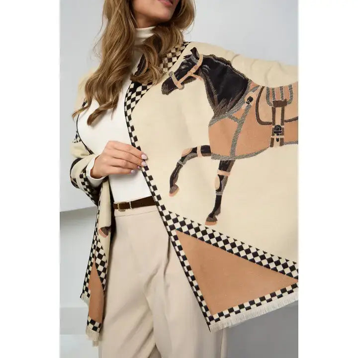 Checkered Equestrian Scarf