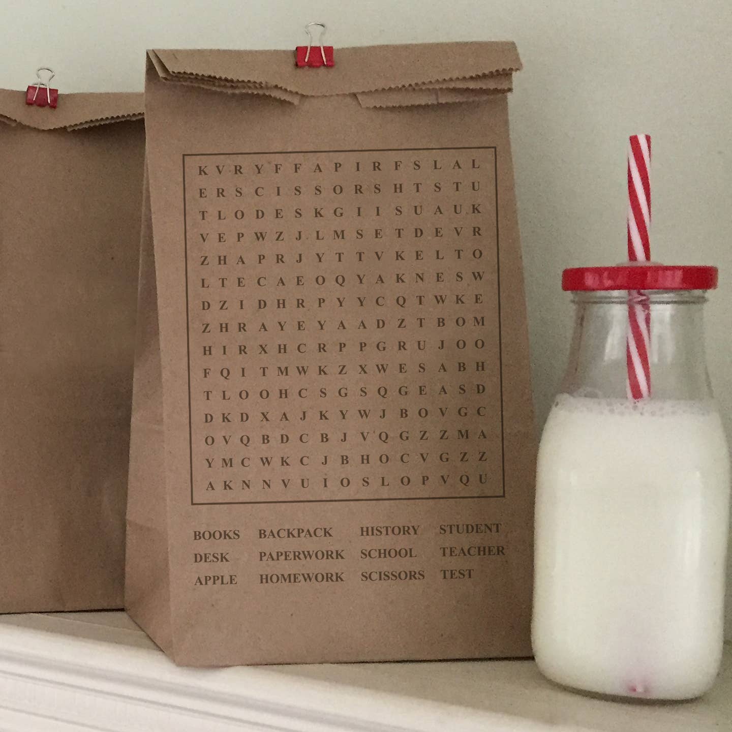 Word Search Lunch Bag - Set of 5