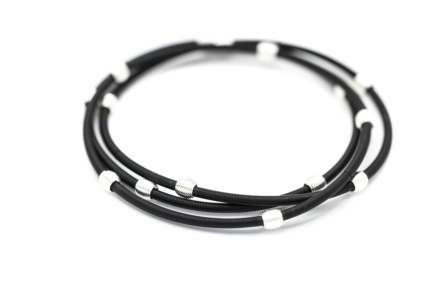 Matte Black Beaded Dia® Bracelets