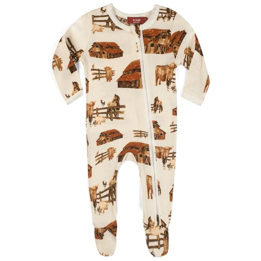 Organic Cotton Footed Zipper Pajamas