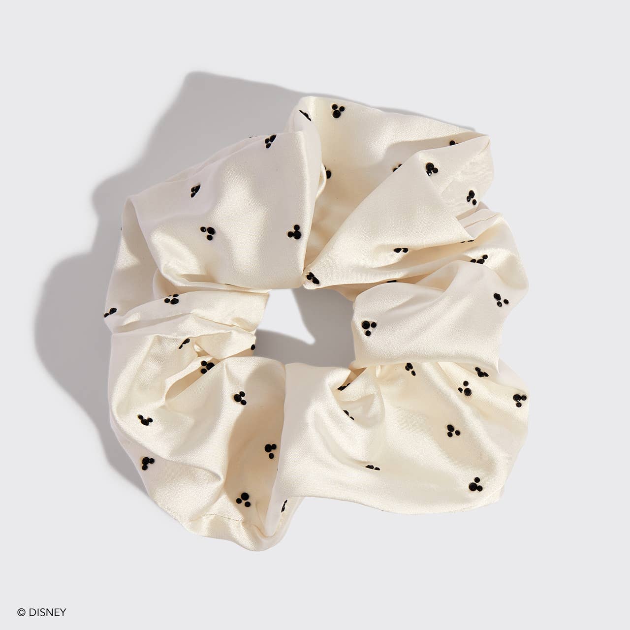 Kitsch & Mickey and Minnie Recycled Fabric Scrunchie - Cream