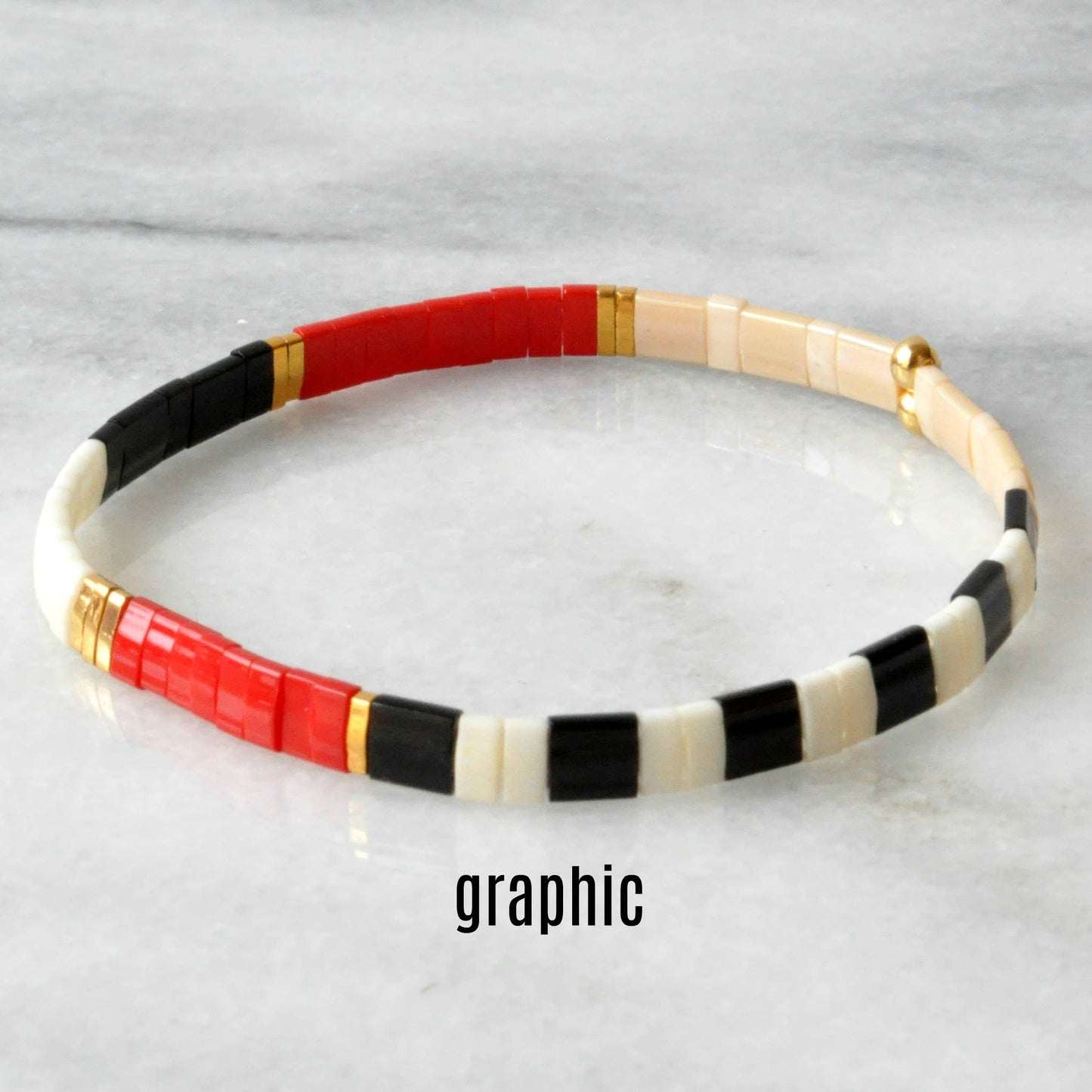 Stackable Stretch Tile Bead Bracelets