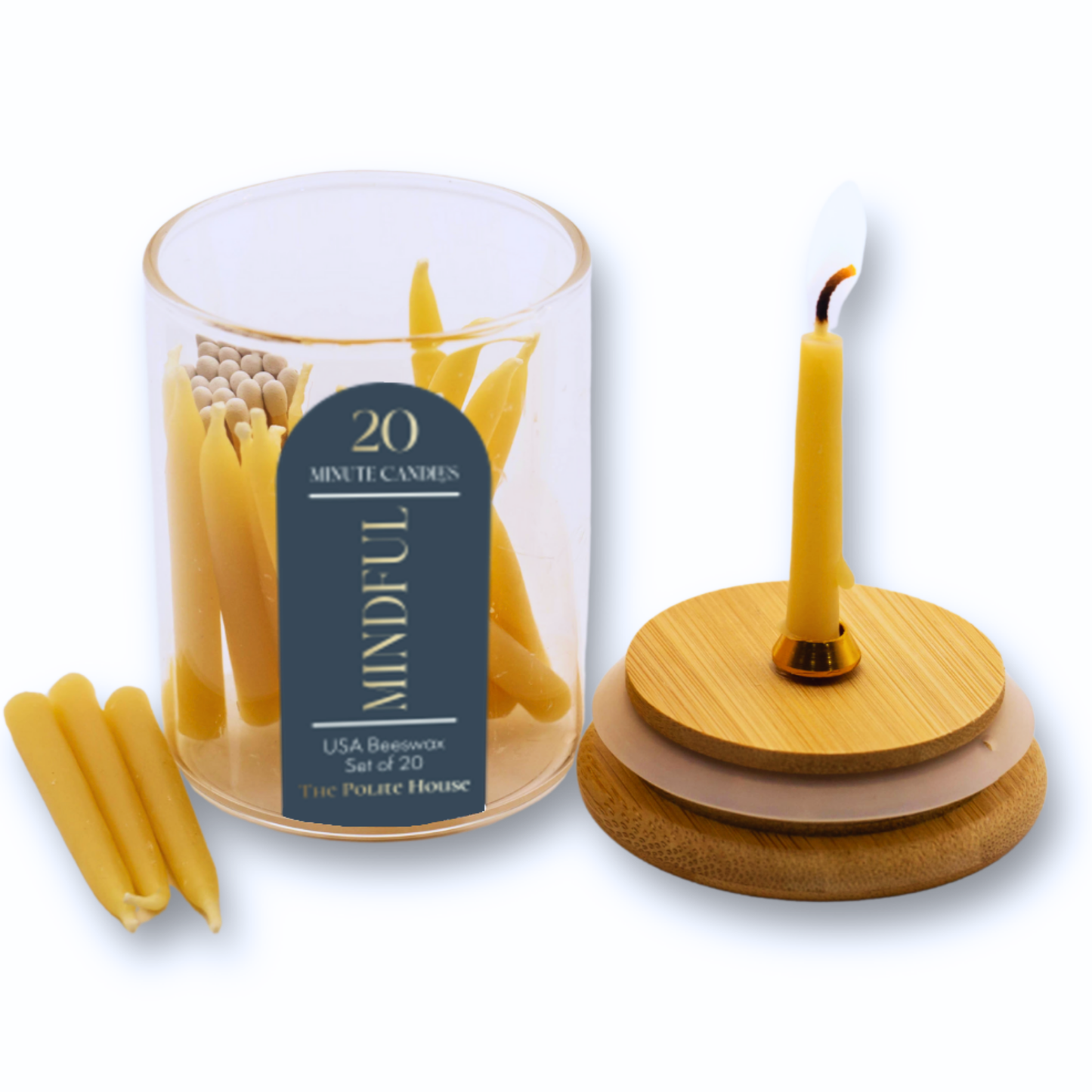 20 Minute Mindful Meditation Beeswax Candle Set