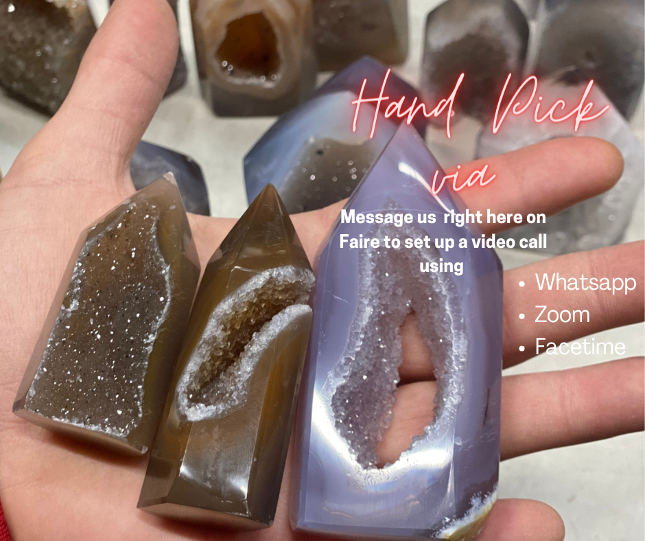 Agate Gemstone Semi-Precious Polished Druzy Towers