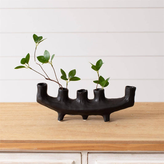 Vase - Black Horizontal Crescent Shaped