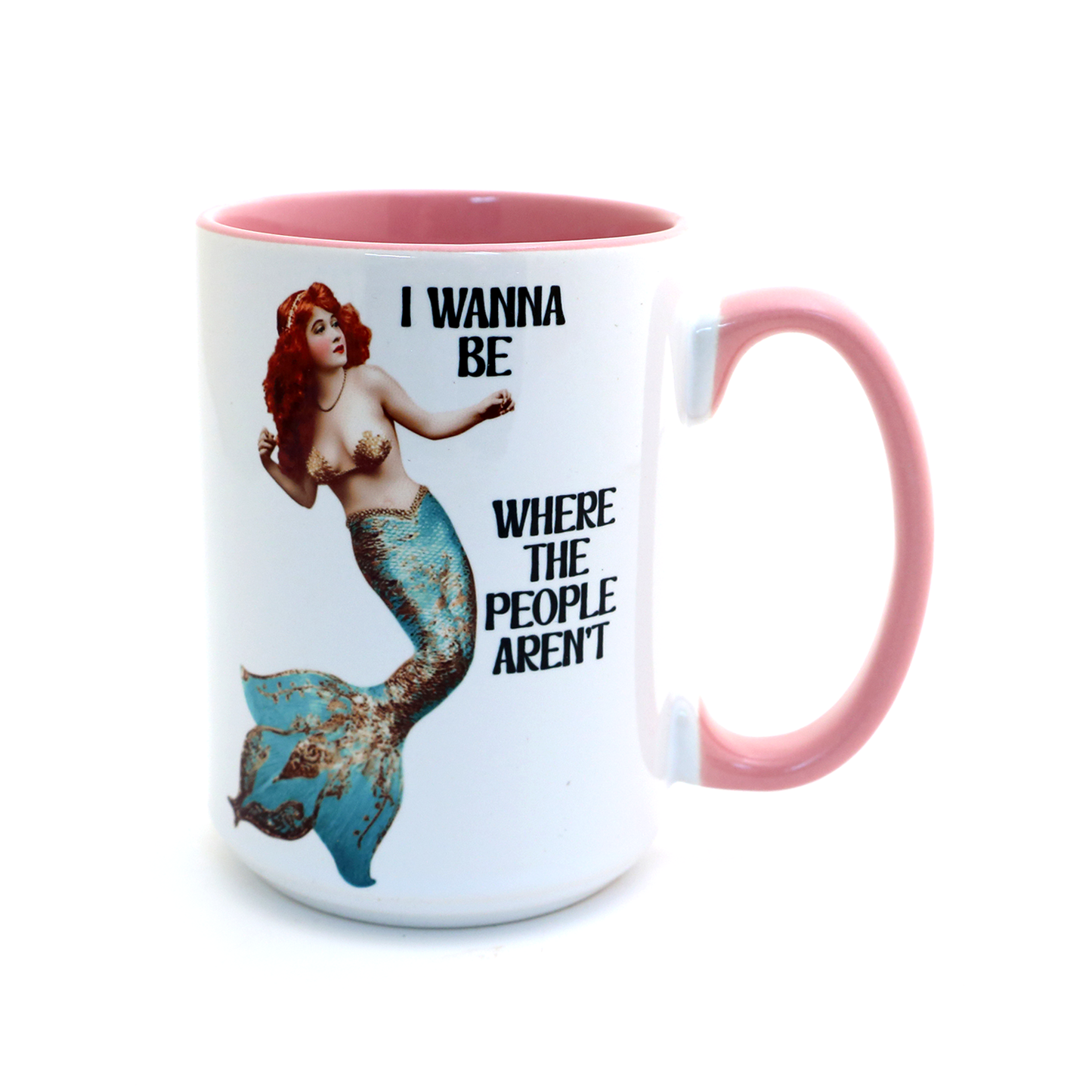 Introverted Mermaid mug, funny coastal nautical gift,15 oz