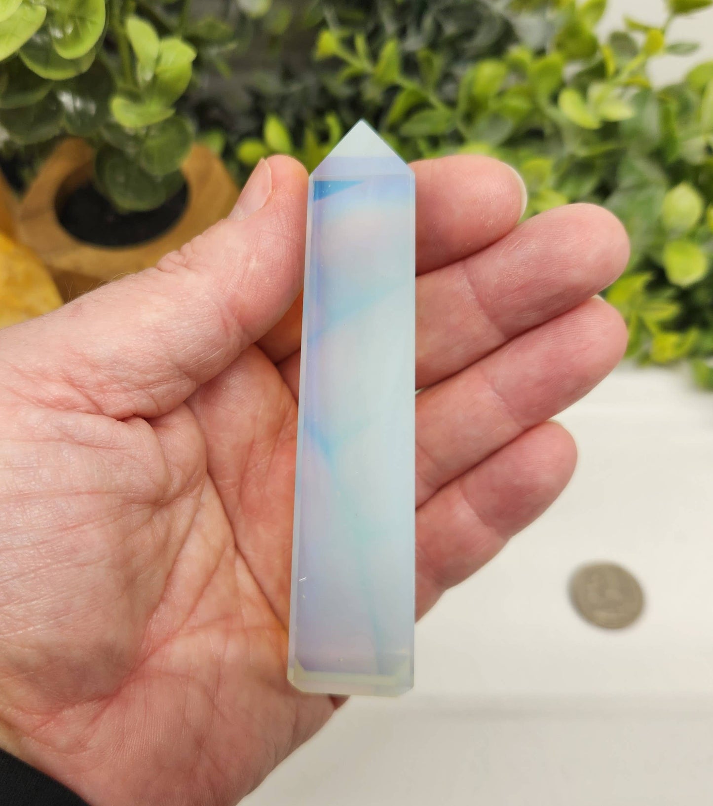 Opalite Gemstone 4-Sided Tower (Approx. 3.5-3.75"/8.9-9.5cm)