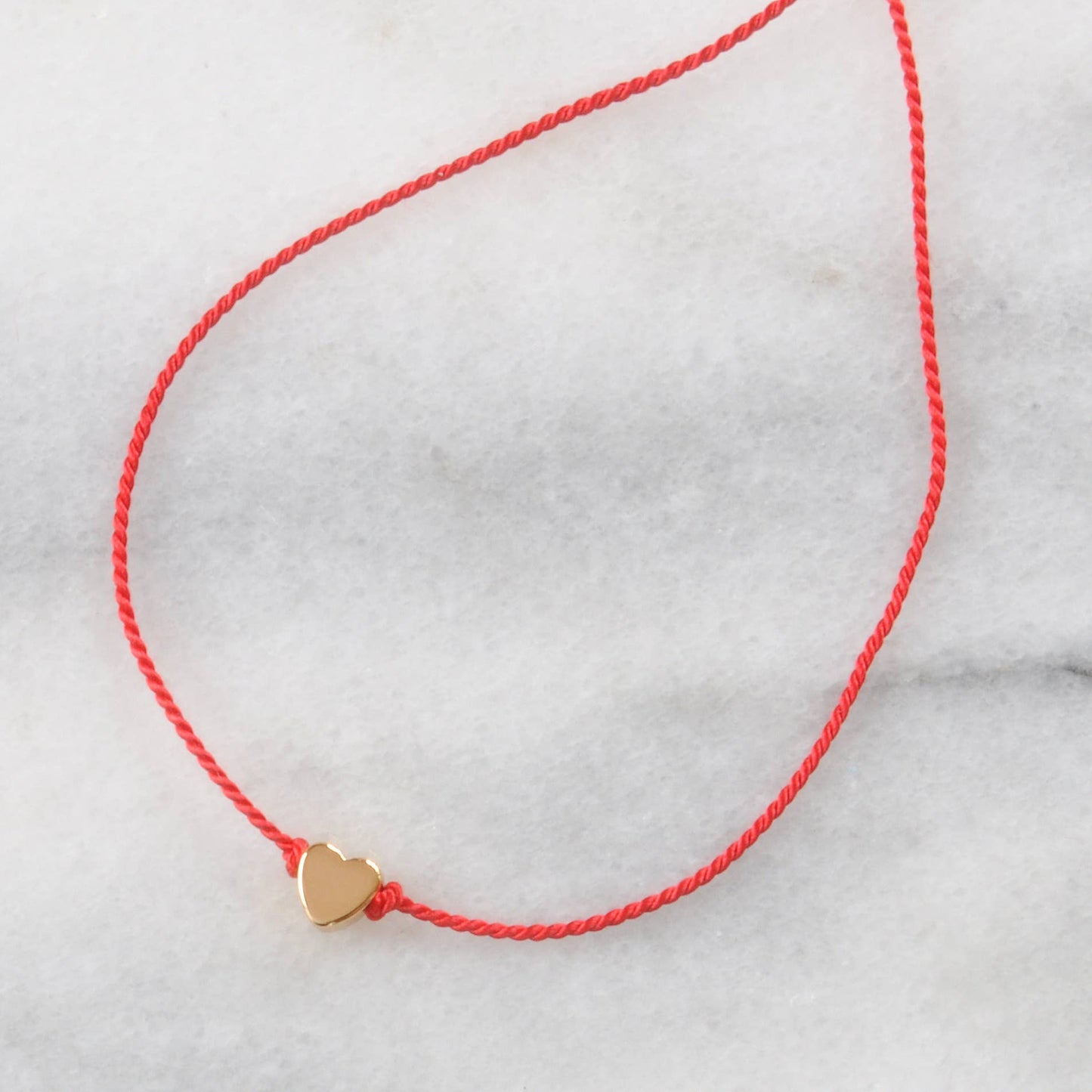 Delicate Valentine String Bracelets with Heart Charm