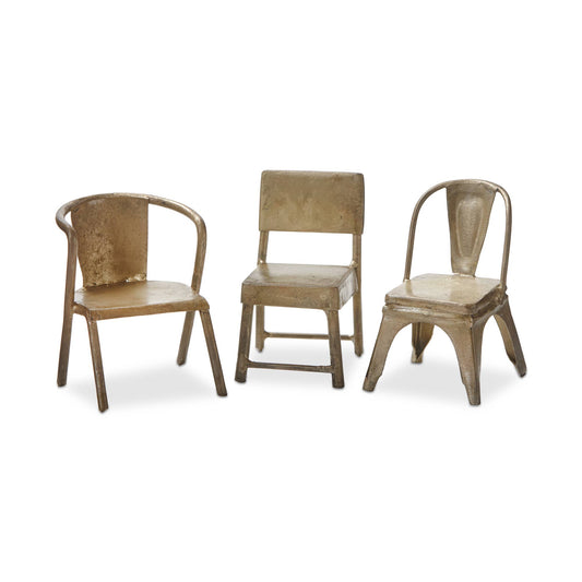 Vintage Tiny Chairs - Antique Gold