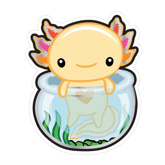 Smiling Axolotl Vinyl Sticker