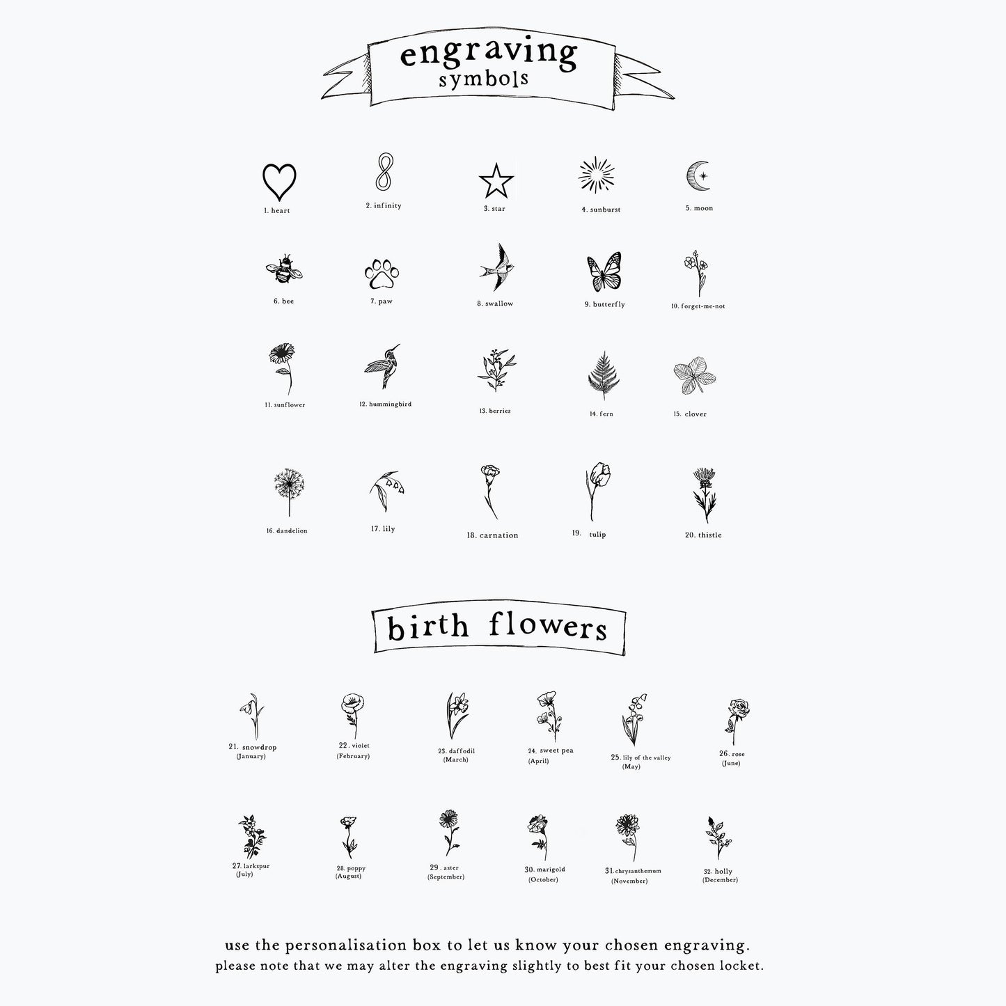 Personalised Engraved Book Locket