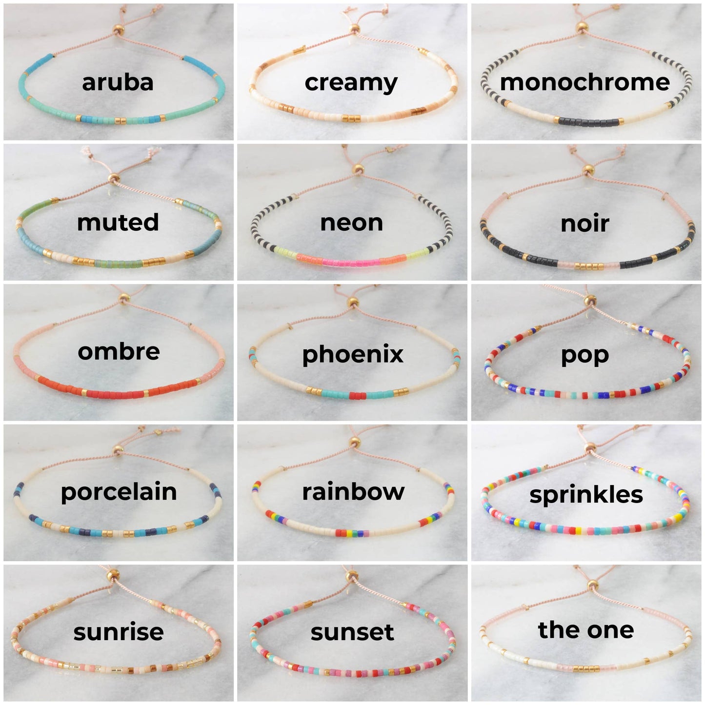 Adjustable Seed Bead String Bracelets