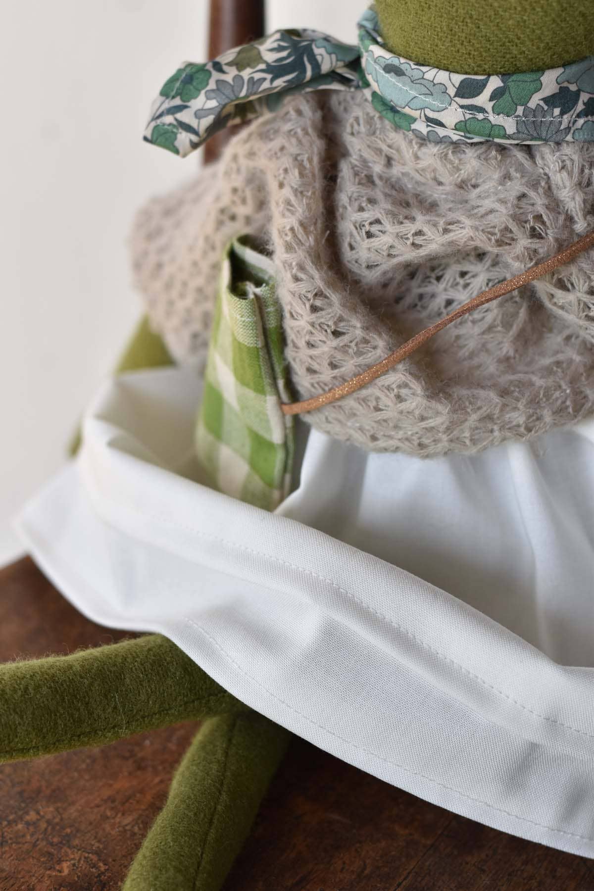Fern the Frog doll- Oat Sweater with Morning Skirt
