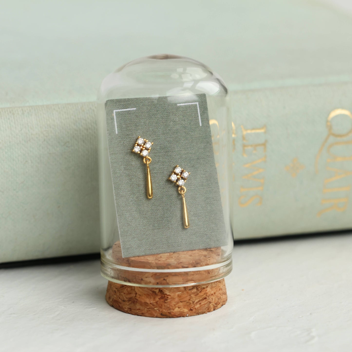 Edwardian Gold Drop Stud Earrings