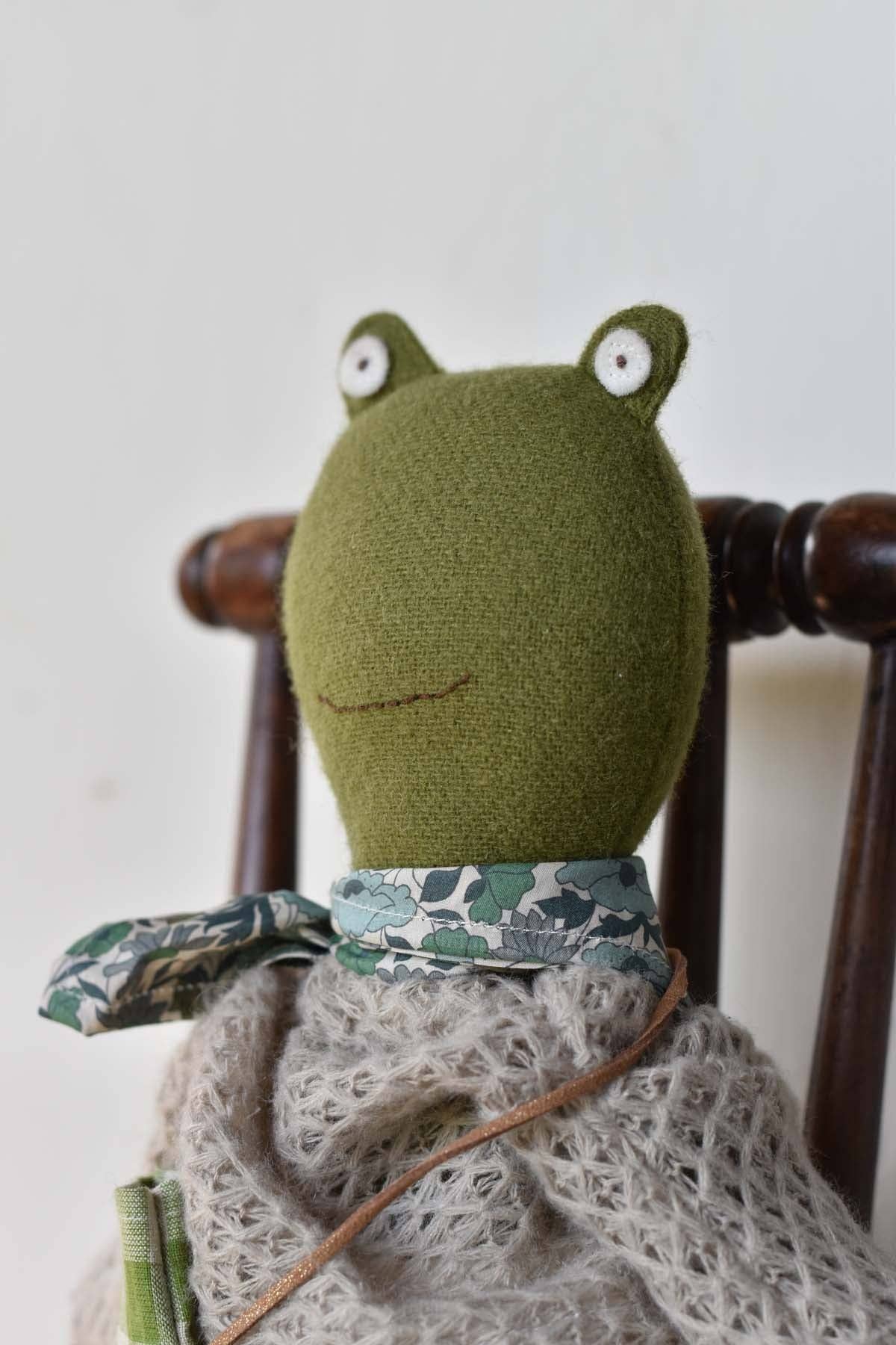 Fern the Frog doll- Oat Sweater with Morning Skirt