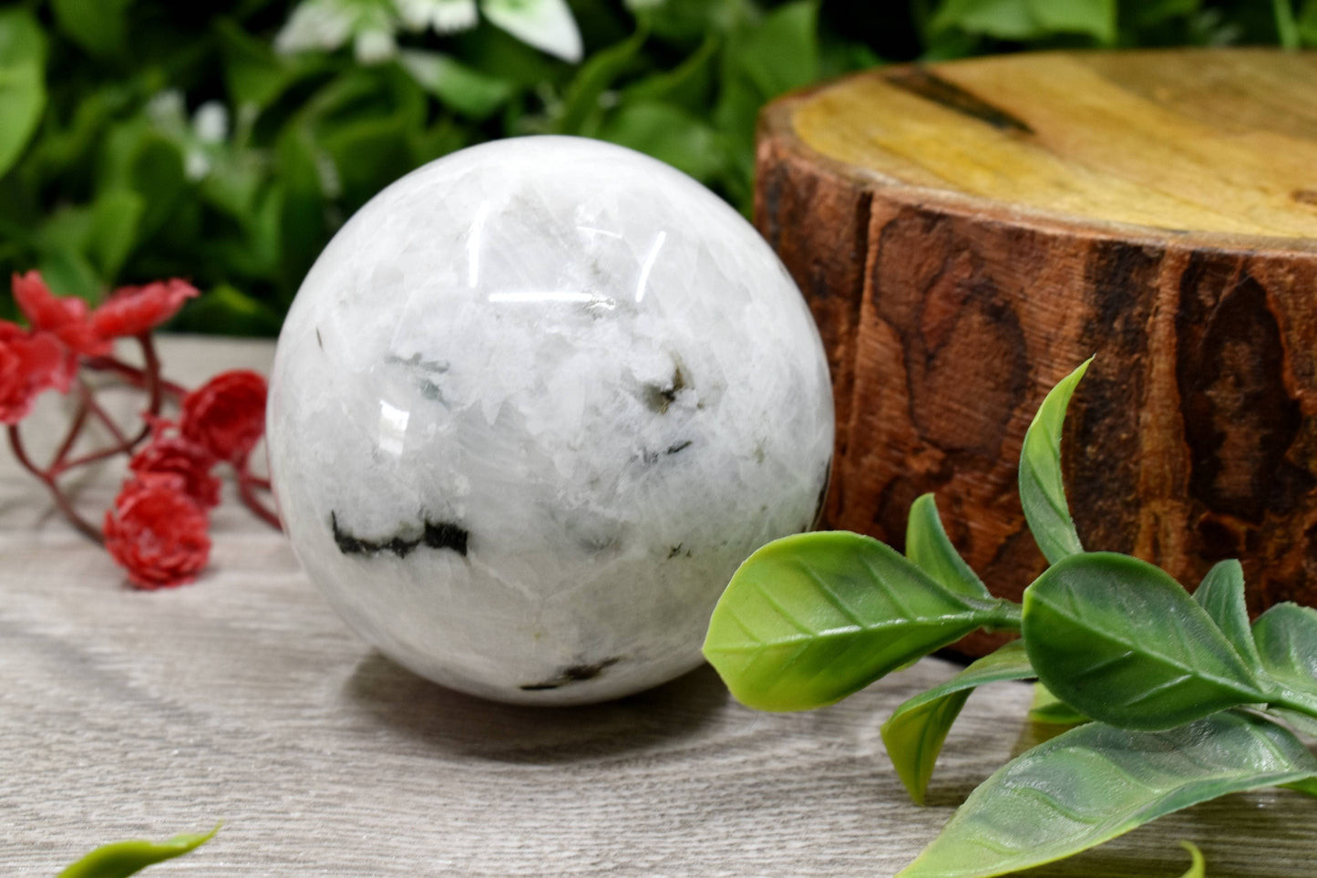 Rainbow Moonstone Crystal Ball – Healing Sphere for Intuition & Energy Work