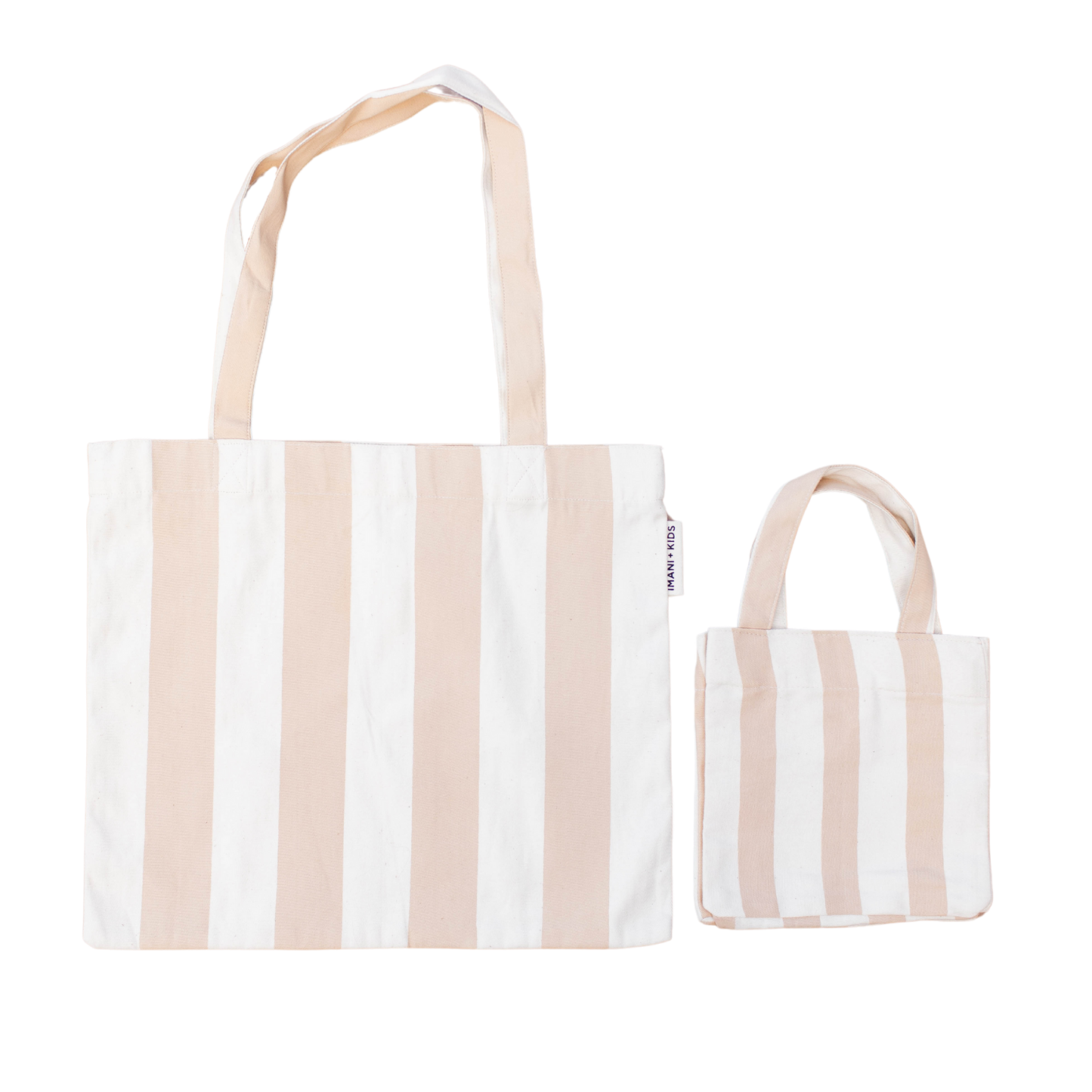 Striped mommy + me tote