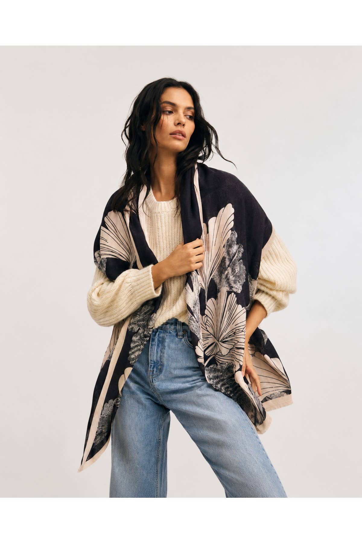Ginkgo Botanical Reversible Scarf