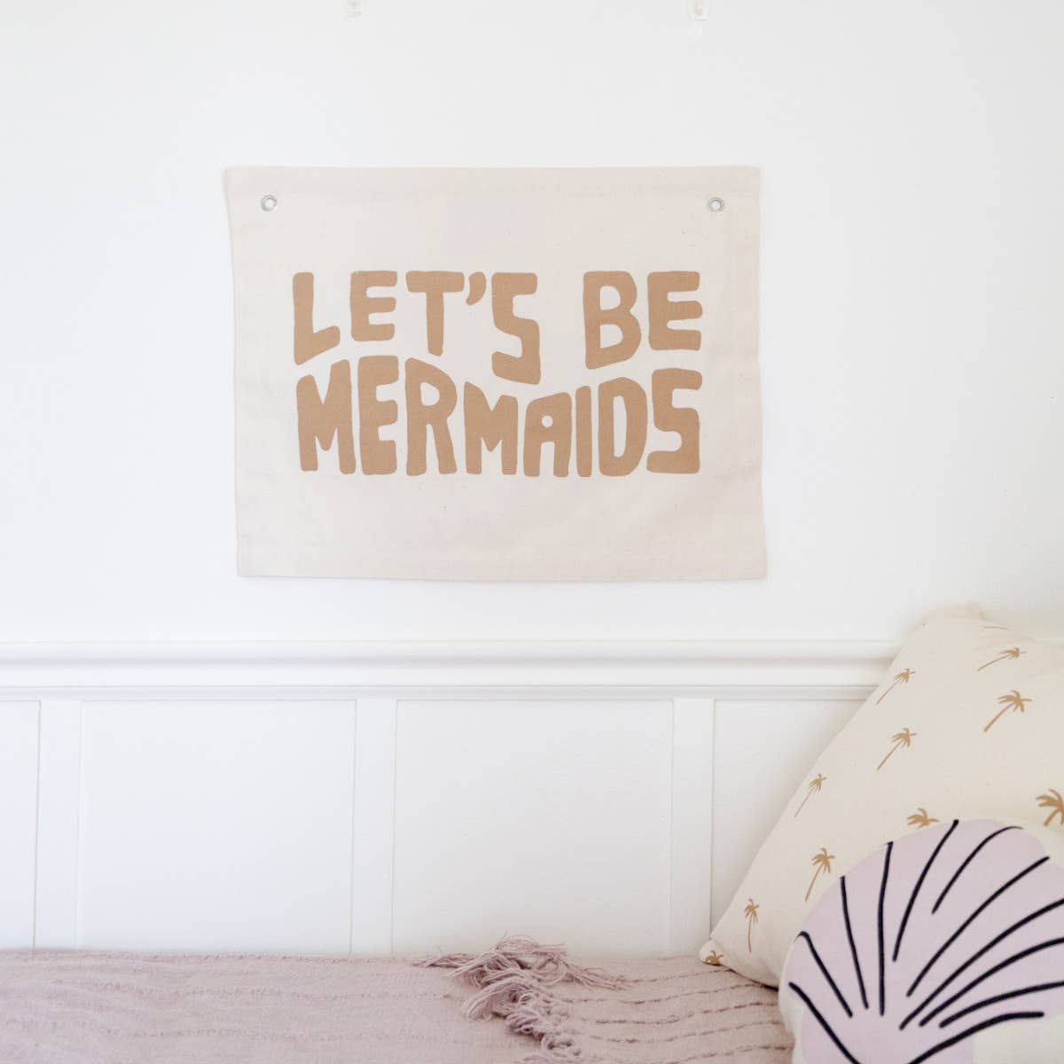 Let's Be Mermaids Clay Banner Canvas Material