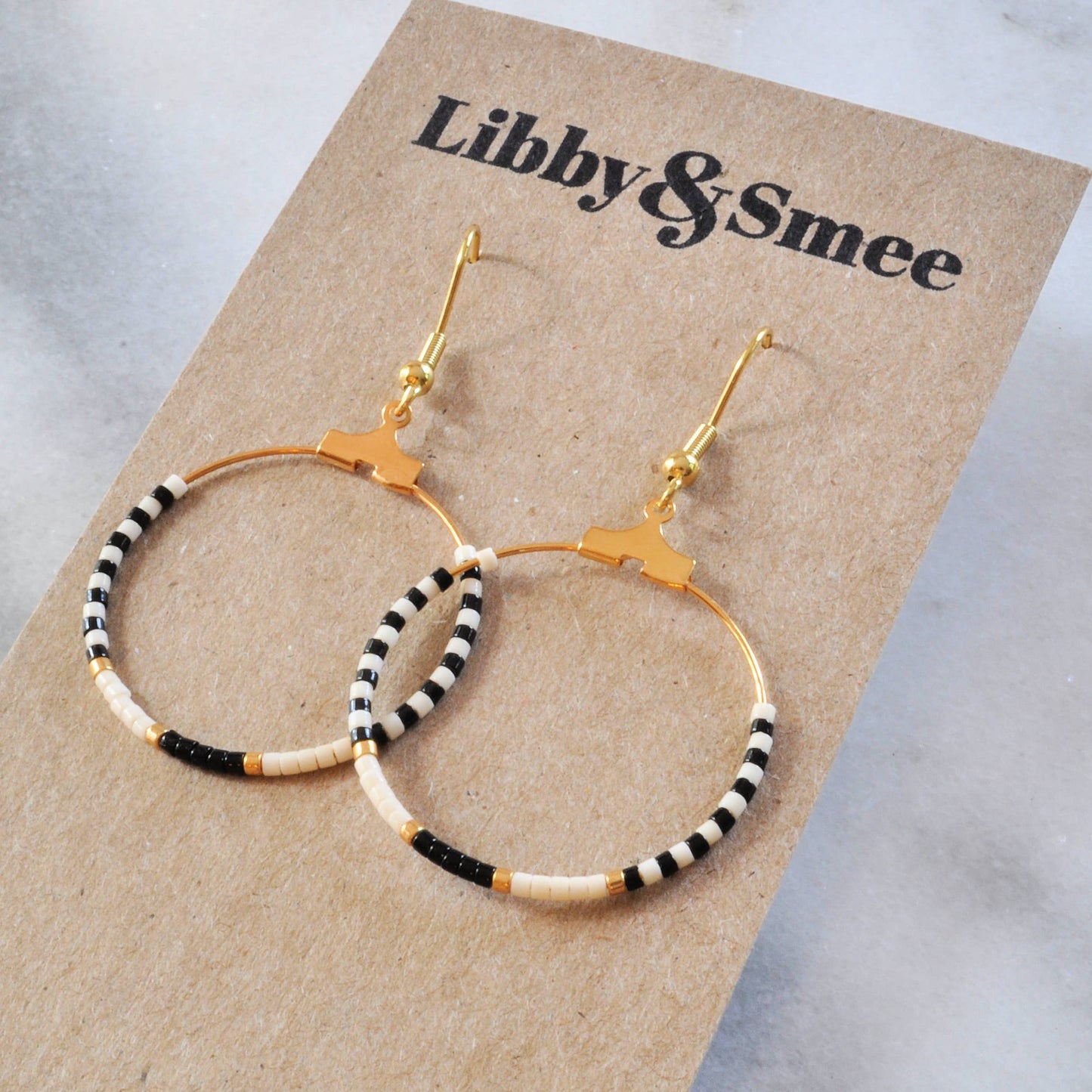 Small Beaded Hoop Earrings