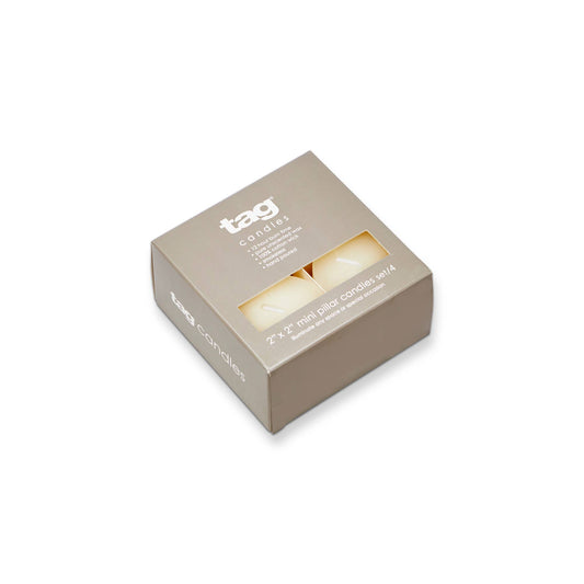 Chapel Wedding Pillar Candle 2x2 Set of 4 - Ivory