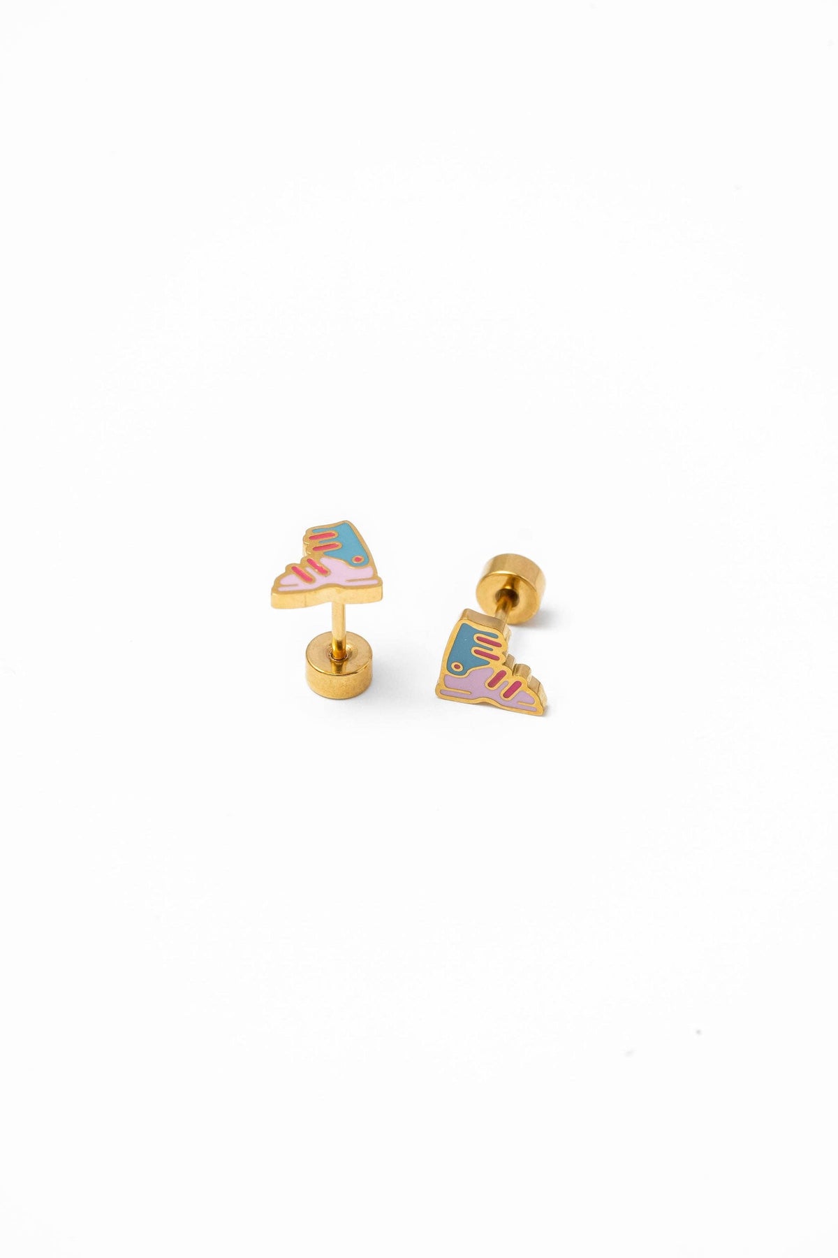 Ski Boot Stud Earring - Hypoallergenic, Flat Back, Girl Gift
