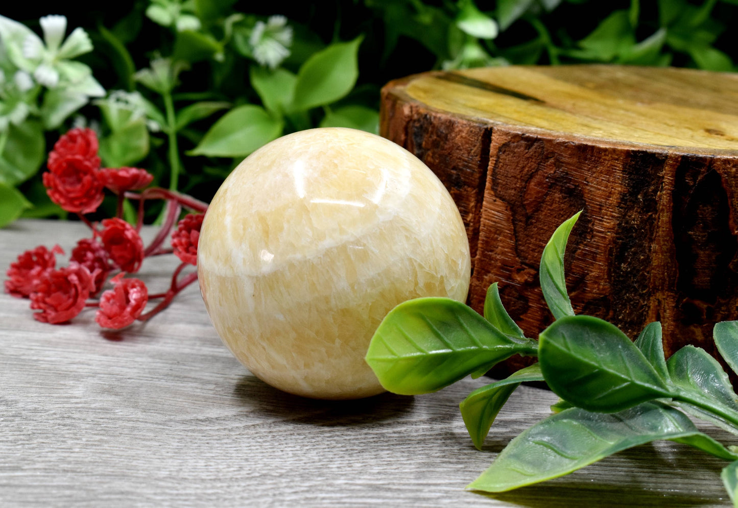 Aragonite Crystal Sphere – 1Pc Healing Ball for Grounding & Energy Clearing