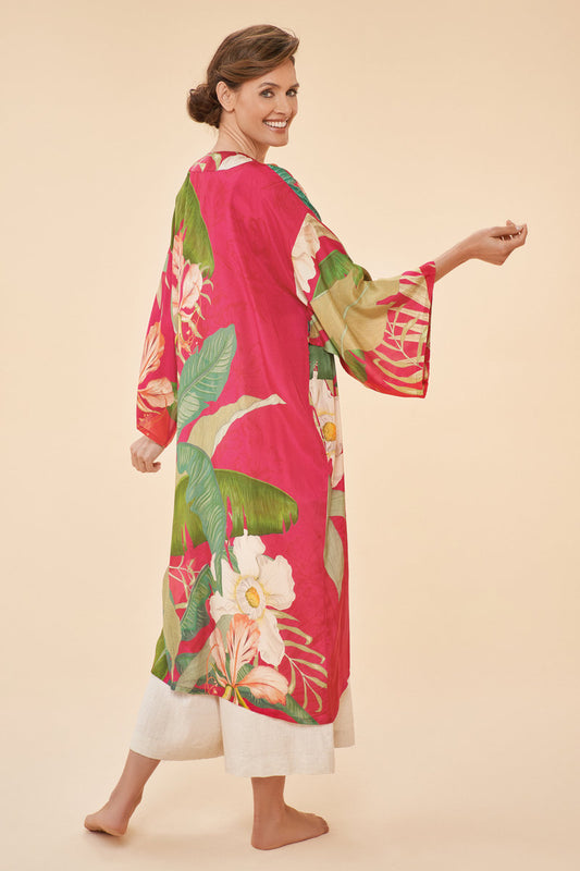 Delicate Tropical Kimono Gown