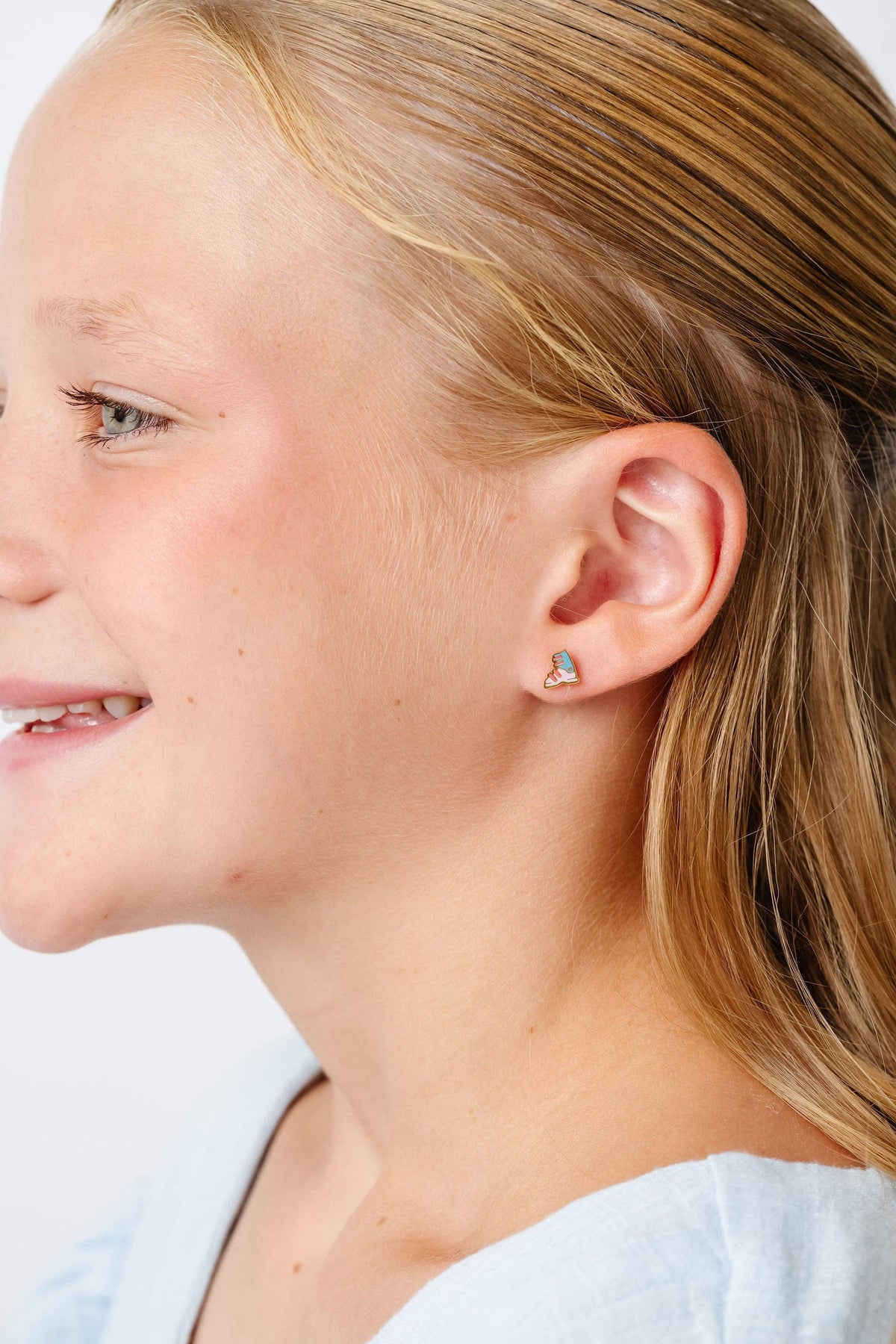 Ski Boot Stud Earring - Hypoallergenic, Flat Back, Girl Gift