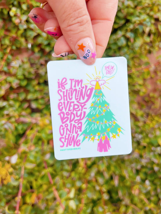 Everybody's Gonna Shine Christmas Tree Holiday Lizzo Sticker