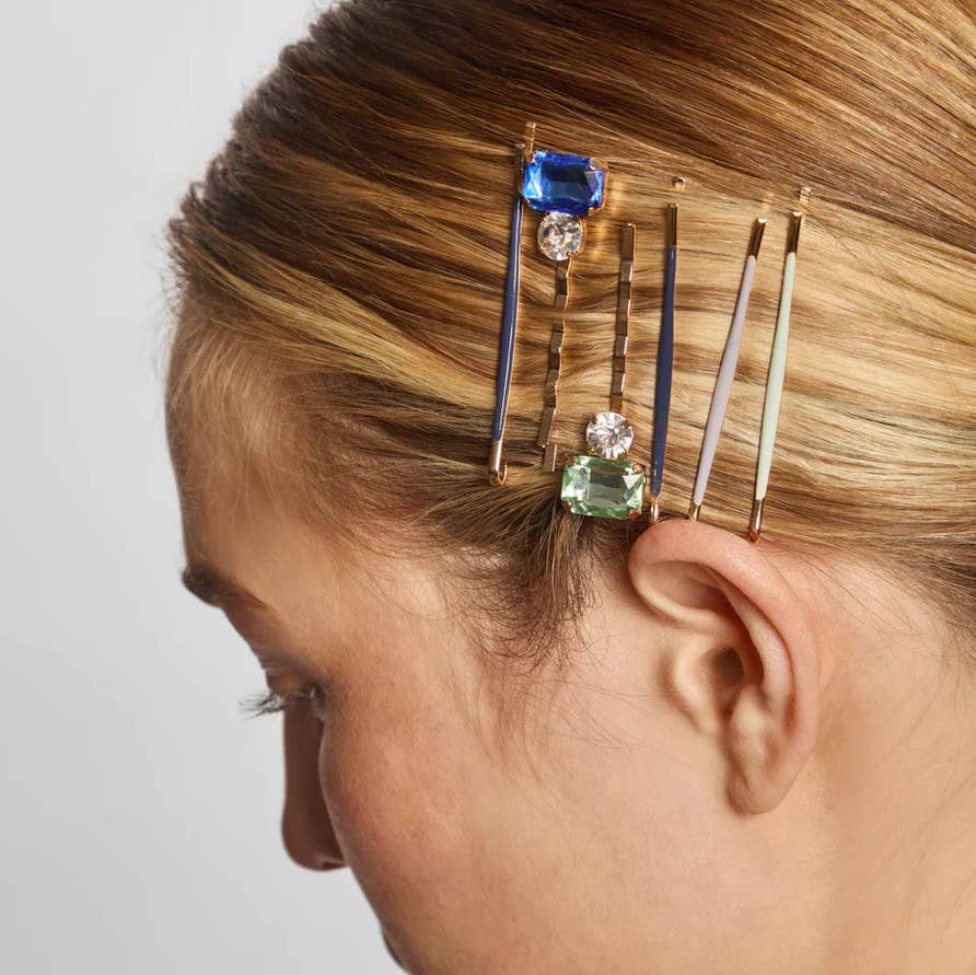 Cloud & Gem Bobby Pins 8pc Set - Garden Bouquet