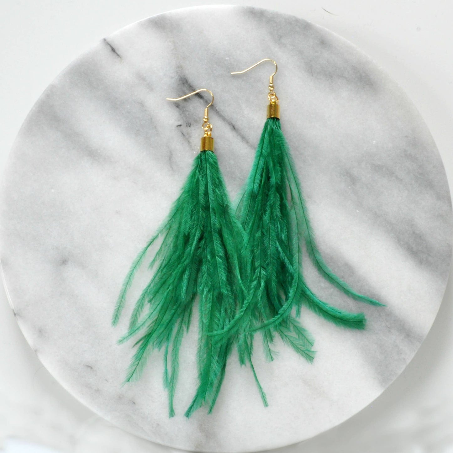 Ostrich Feather Earrings