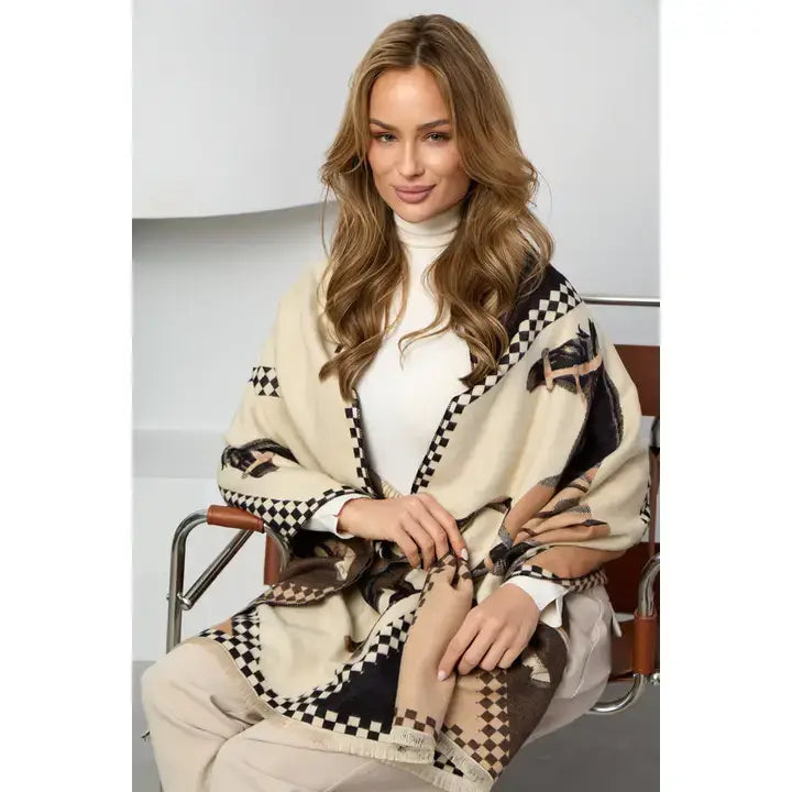 Checkered Equestrian Scarf