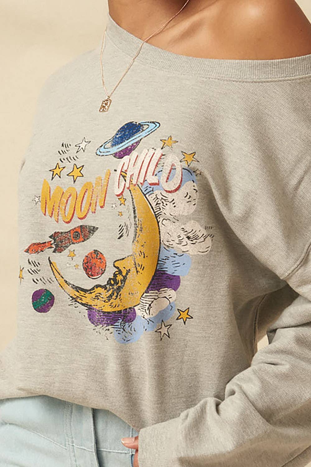 Moon Child Vintage Graphic Sweatshirt