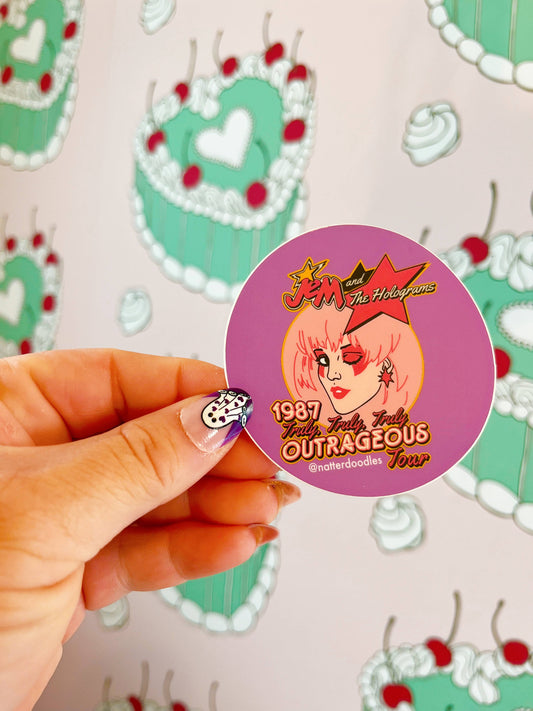 Jem & the Holograms World Tour Cartoon Waterproof Sticker