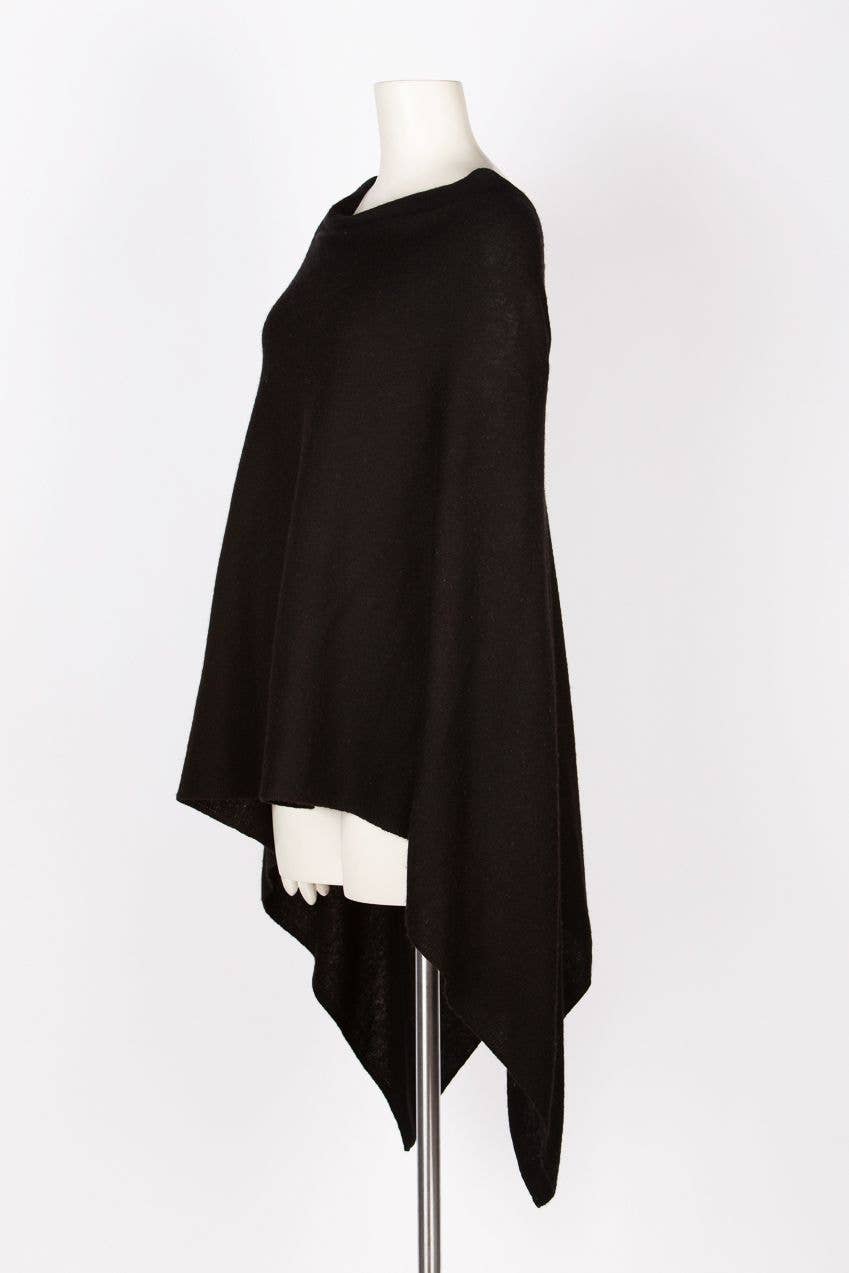 Cashmere Poncho Black