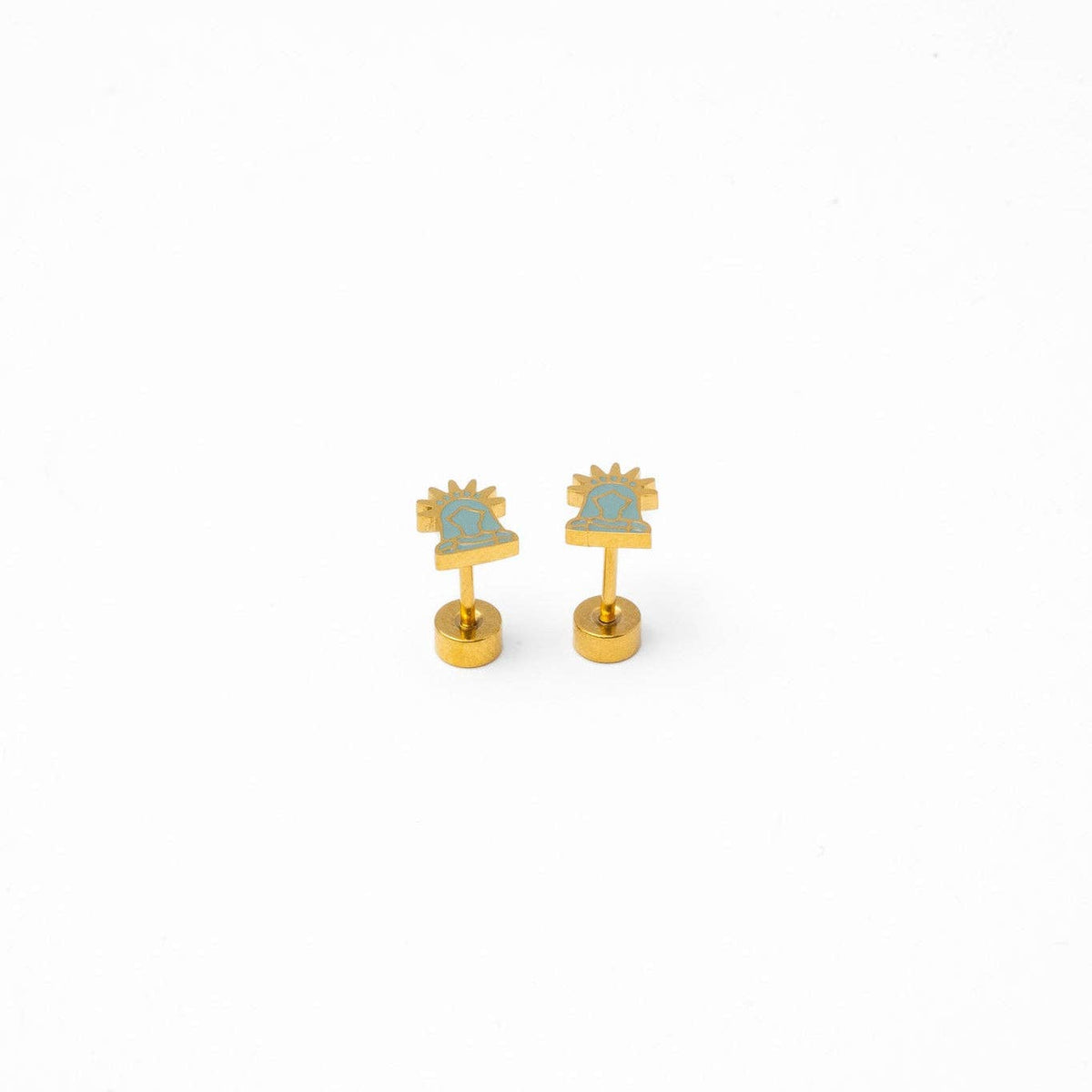 Lady Liberty Stud Earrings - Hypoallergenic, Flat Back, Girl
