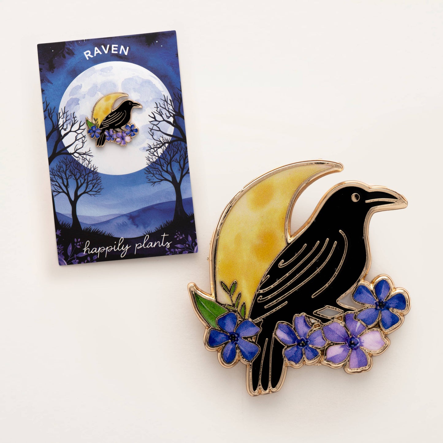 Raven Pin -  Goth Gifts, Edgar Allan Poe Literary Classic
