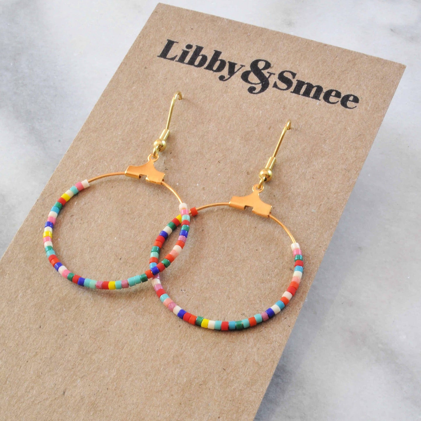 Small Beaded Hoop Earrings