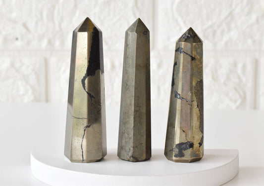 Pyrite Tower Point (Creativity and Strength) Abundance