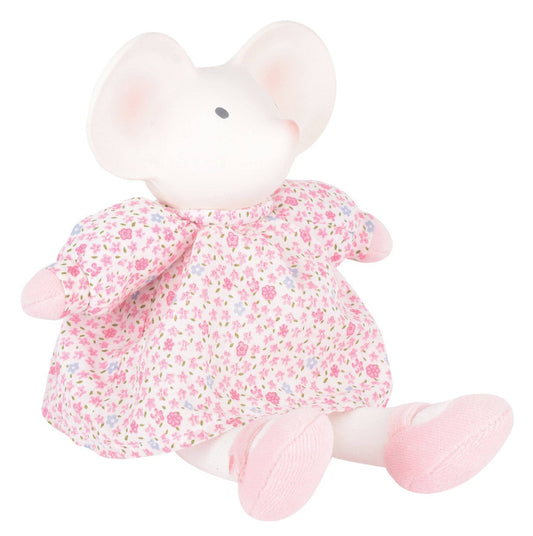 Meiya the Mouse Rubber Head Toy in Pink Dress