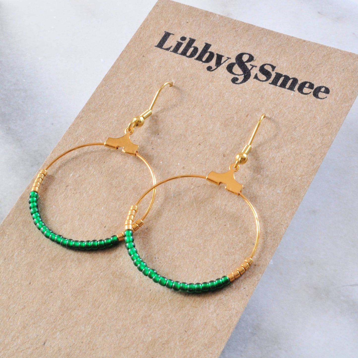 Small Beaded Hoop Earrings