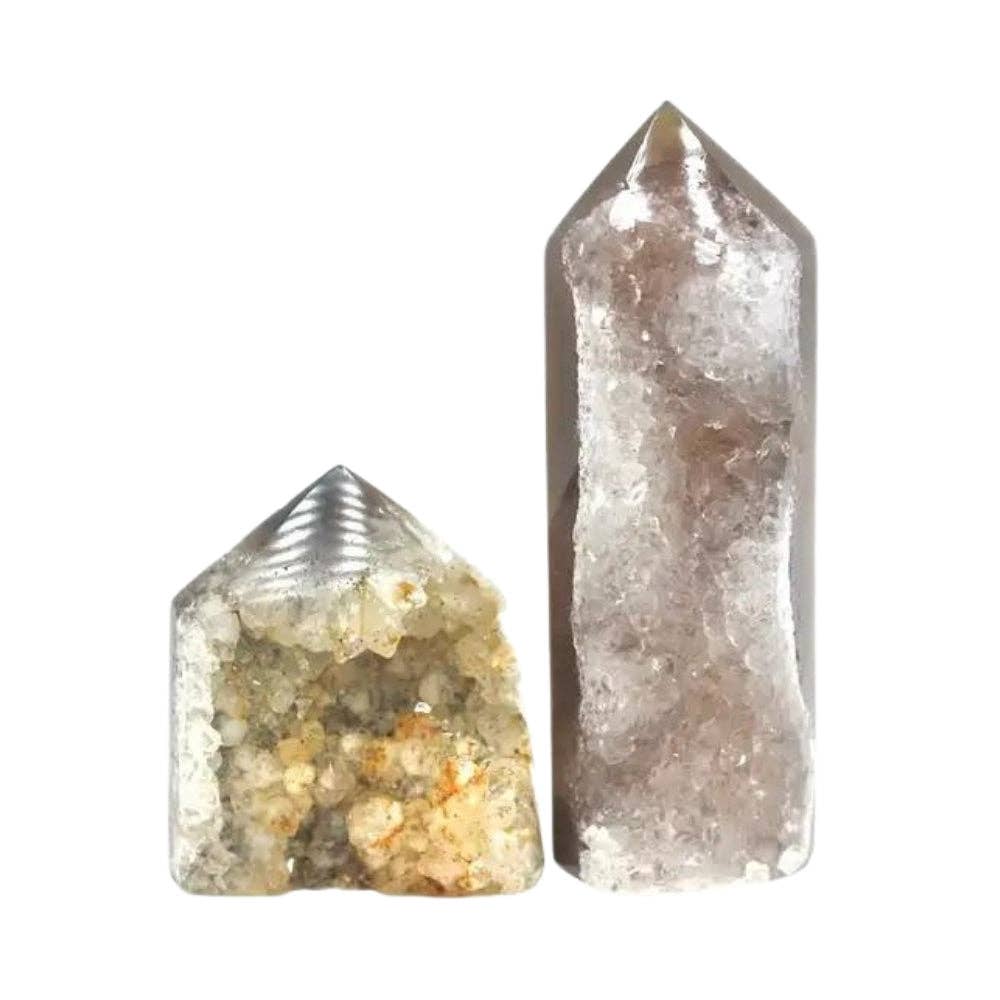 Half Polished Geode Point