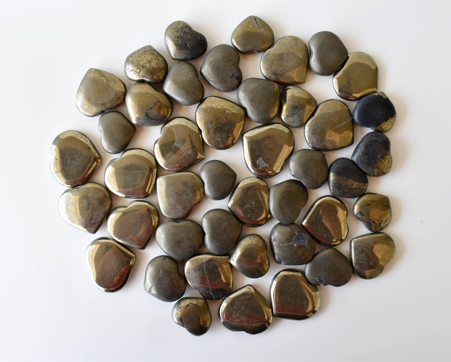 1"Pyrite Hearts ~ Crystal Puffy Mini Heart