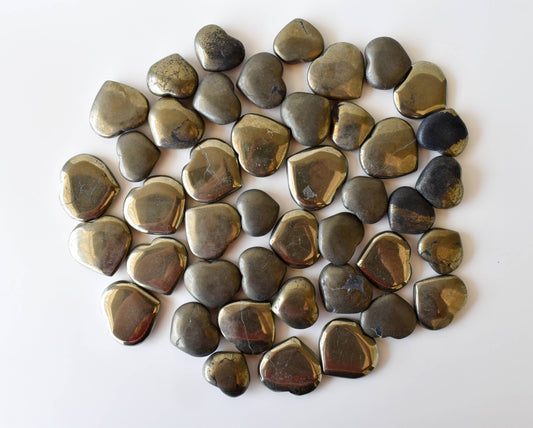 1"Pyrite Hearts ~ Crystal Puffy Mini Heart