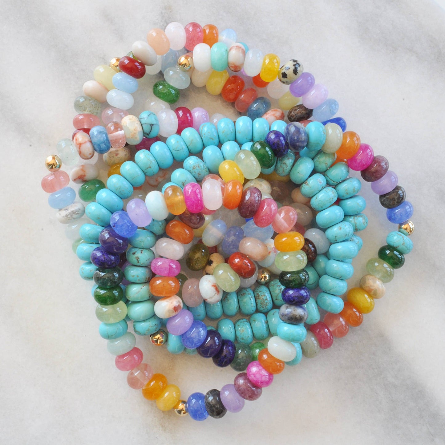 Gemstone Juice Chunky Stretch Bracelets