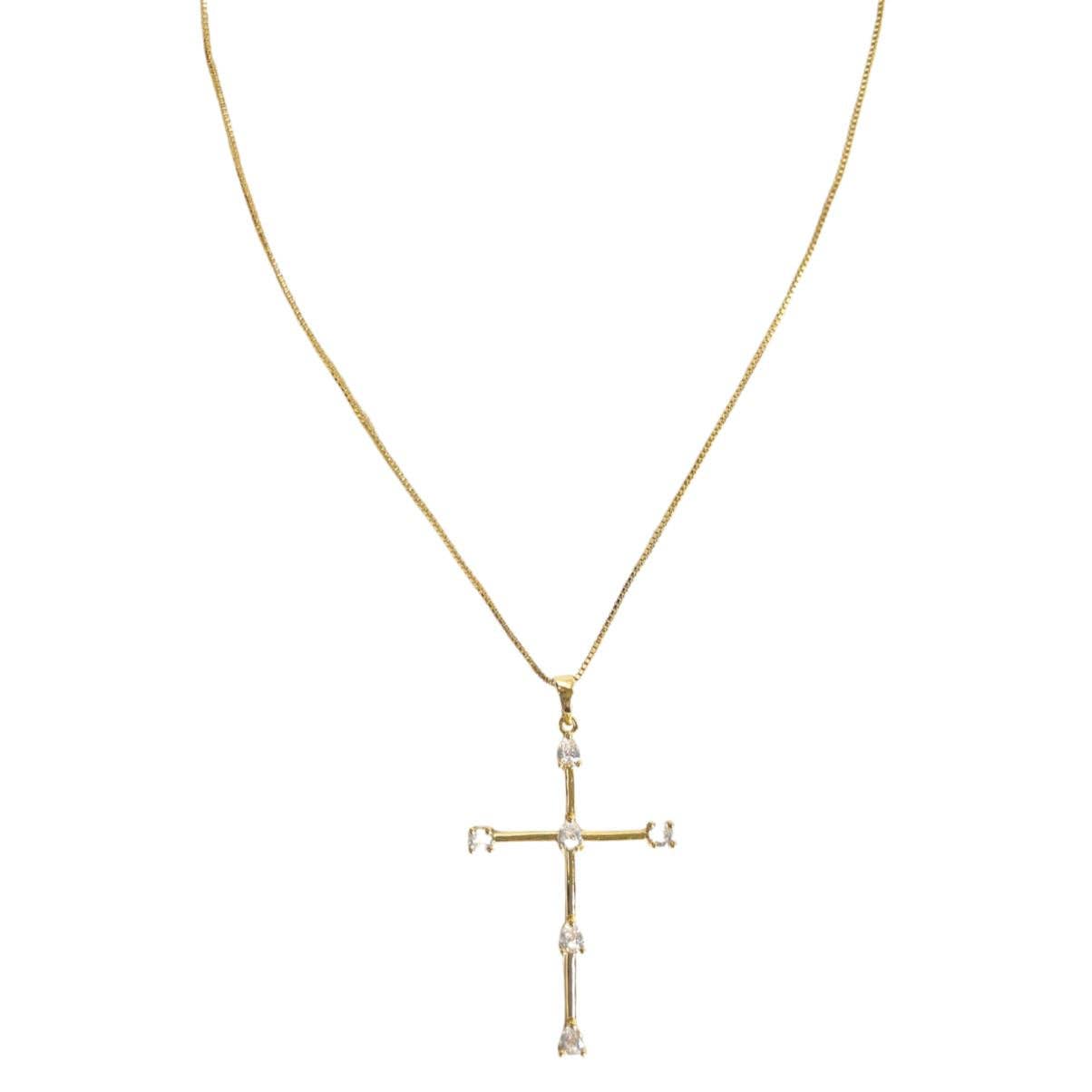 Tom'e Cz Cross Necklace