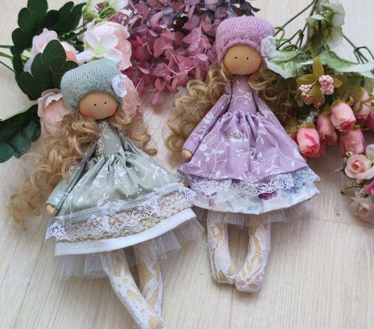 Cloth handmade doll, stuffed doll, soft doll, Textile doll,