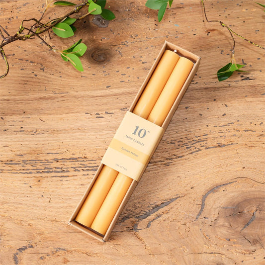 Golden Yellow Taper Candles Set of 2