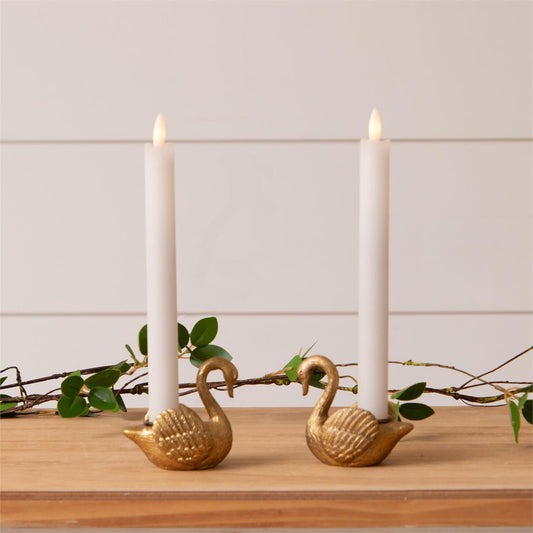Swan Tapered Candle Holders - Elegant Decorative Table Accent